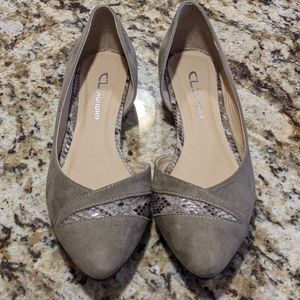 CL by Laundry Grey Snake Skin Flats